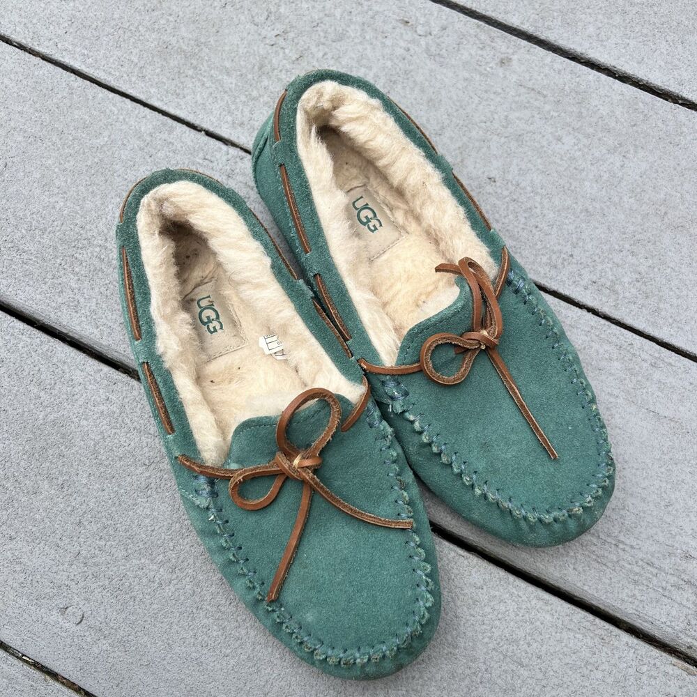UGG Dakota Suede Moccasin Slippers Green-Size 7